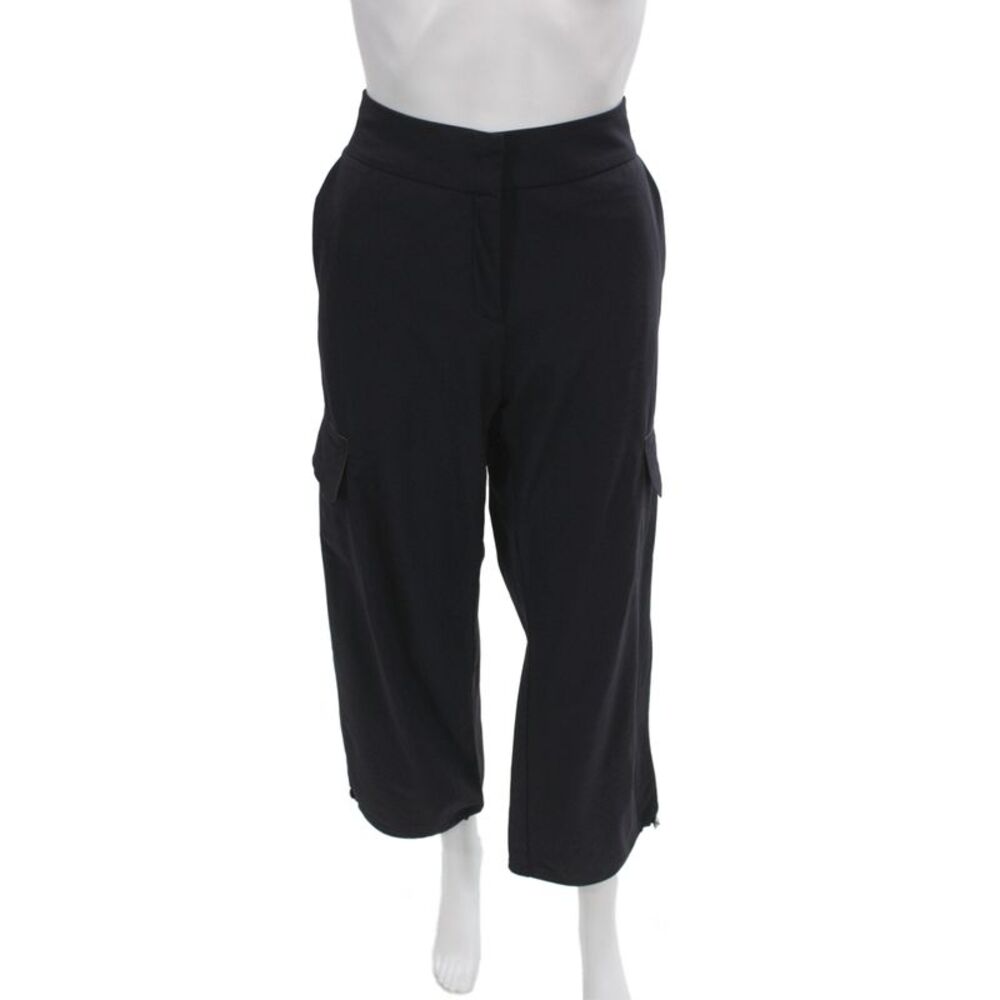 Marithe Francois Girbaud Womens Cargo Pants Black Button Size 7